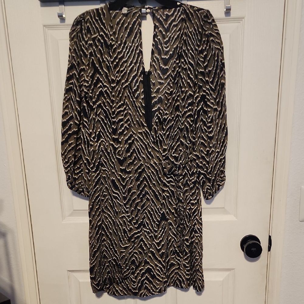 Mango Wrap Dress with Bishop Sleeves